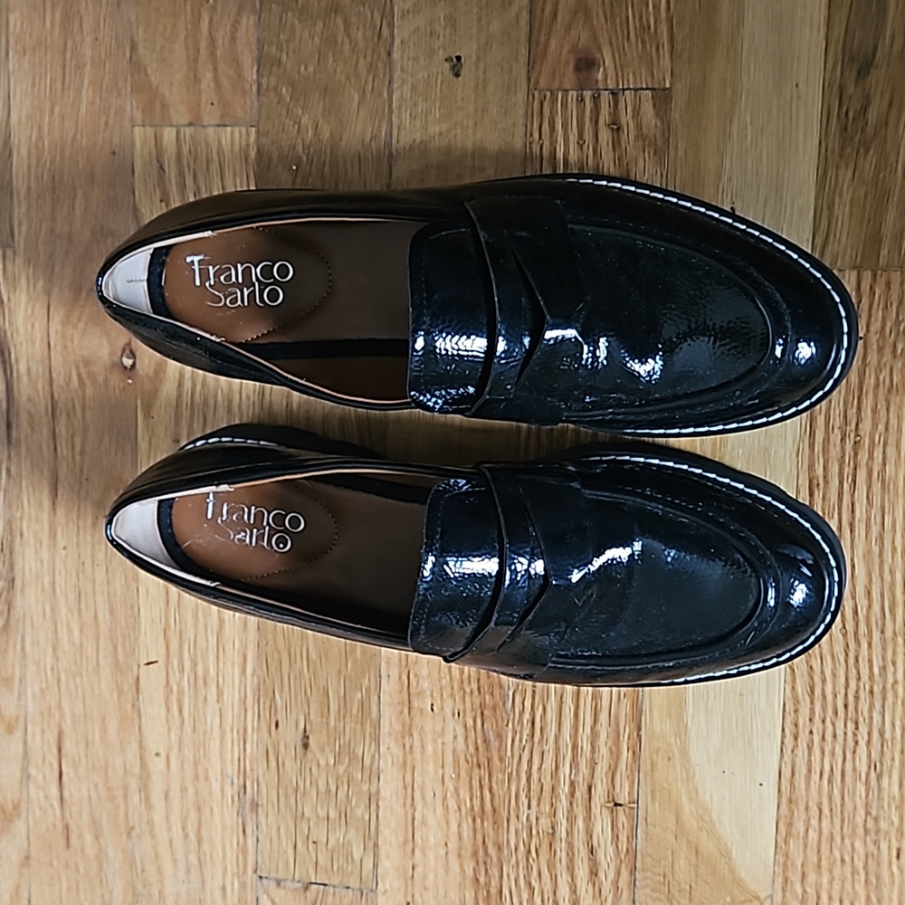 Franco Balin Lug Sole Penny Loafers Black Patent
